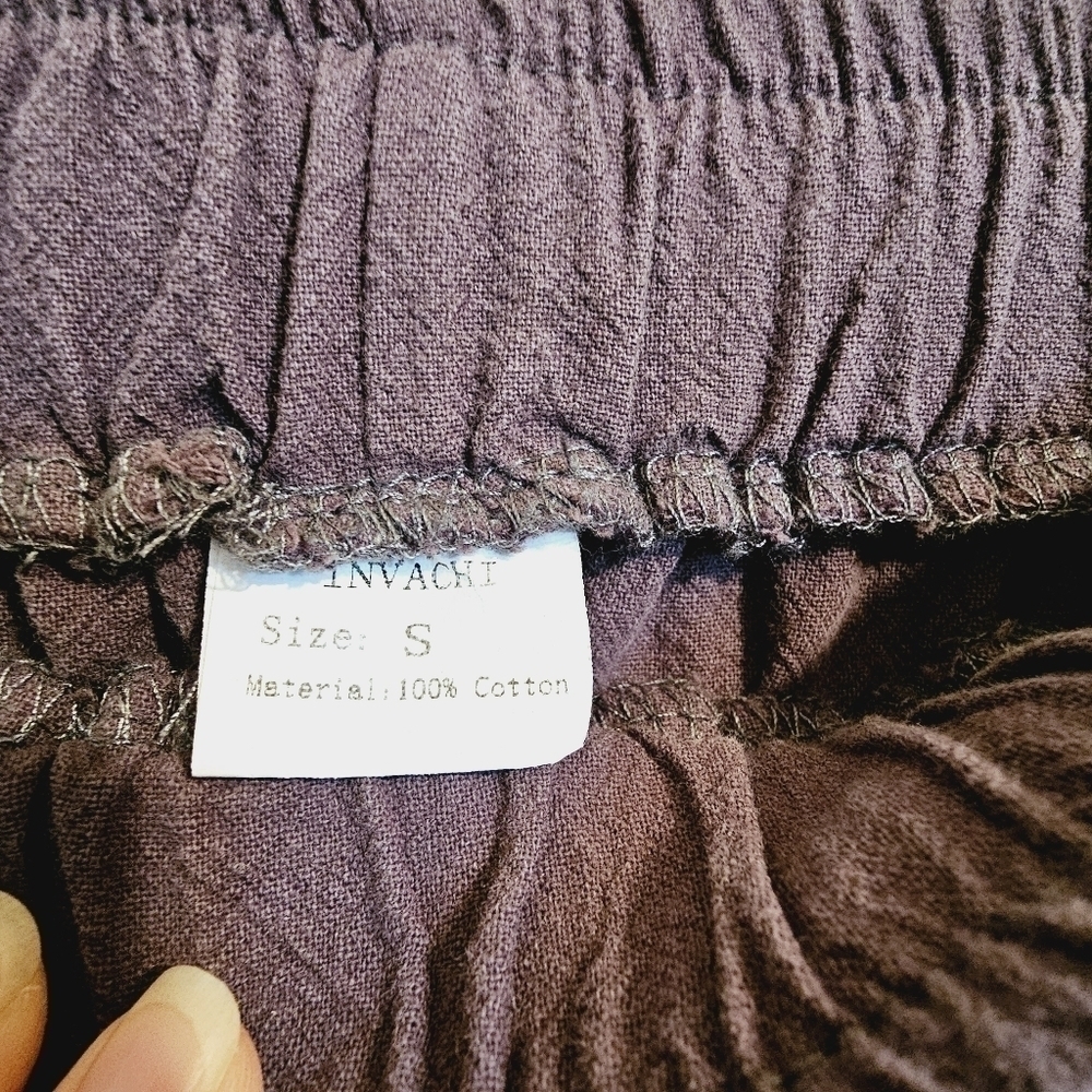 Vtg Barrel Avachi Academia Gray Peasant Capri Pants - Picture 6 of 7